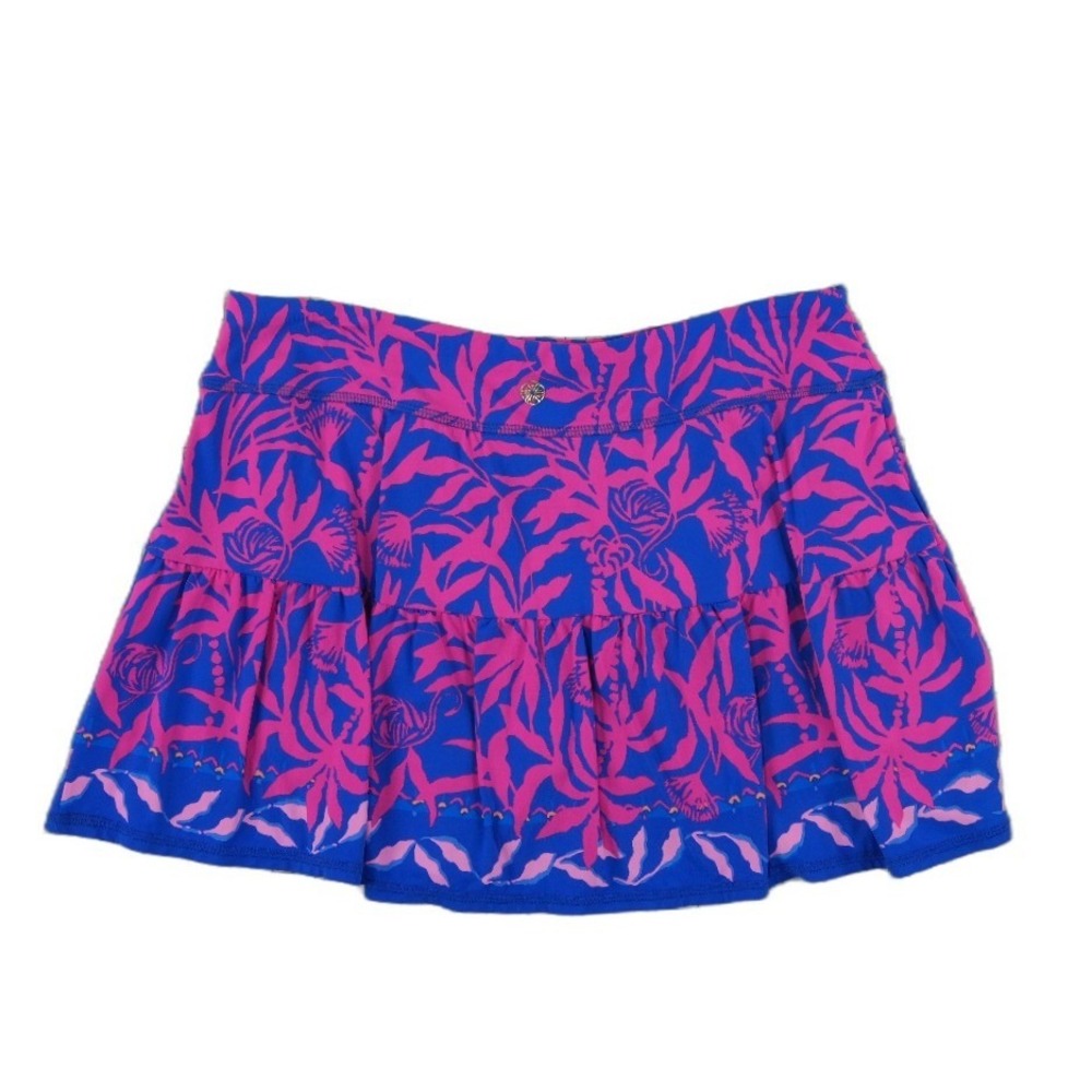 Lilly Pulitzer Luxletic Skort Women's Size Medium Pink Blue Tropical Golf Tennis